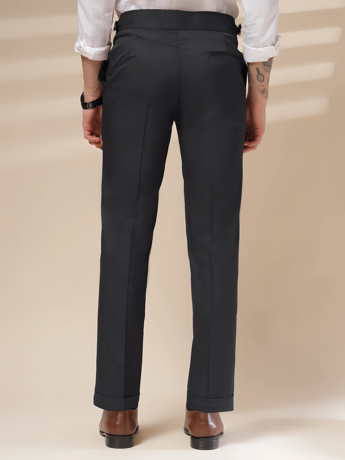 Black Signature Buttoned Gurkha Pants By ITALIAN VEGA®
