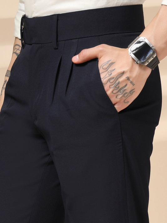 Navy Blue Double Buckle Gurkha Pants by ITALIAN VEGA®