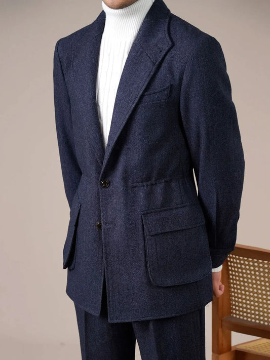 Herringbone Spanish Jacket - Slim Fit Jacket by Italian Vega