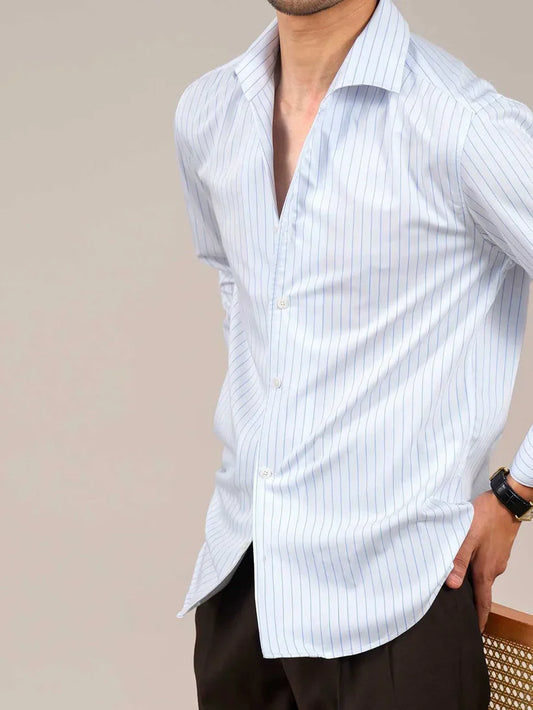 Italian Vega - Striped Cotton Shirt
