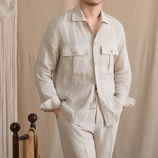 Italian Vega - Dual Pocket Rivera Linen Shirt