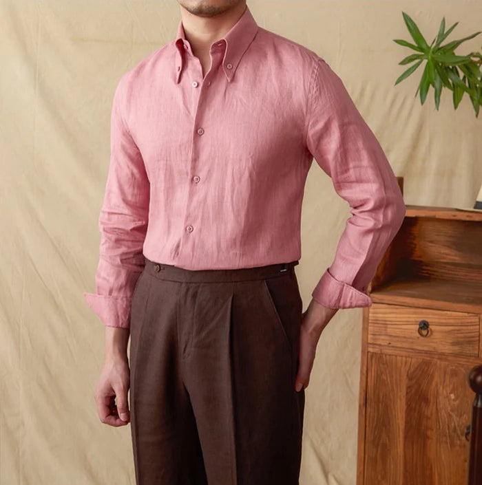 Italian Vega Firenze 100% Linen Button-Down Shirt