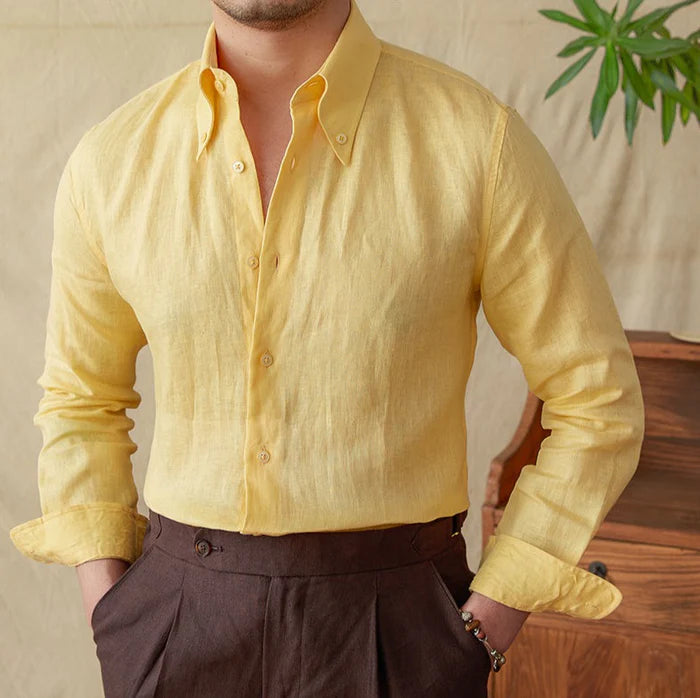 Italian Vega Firenze 100% Linen Button-Down Shirt