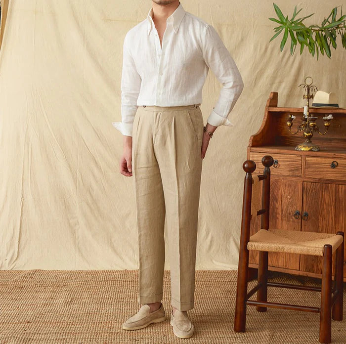 Italian Vega Firenze 100% Linen Button-Down Shirt
