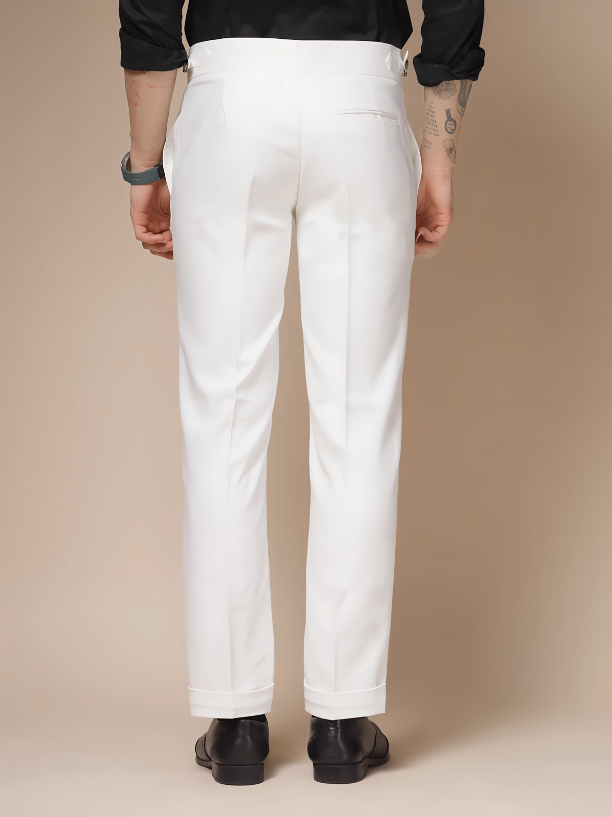 White Double Buttoned Gurkha Pants by ITALIAN VEGA®
