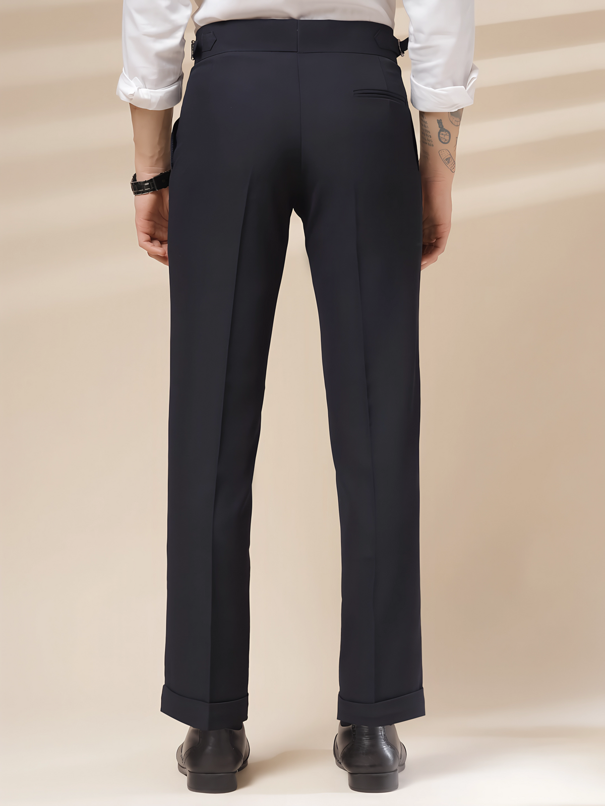 Navy Blue Signature Buttoned Gurkha Pants by ITALIAN VEGA®
