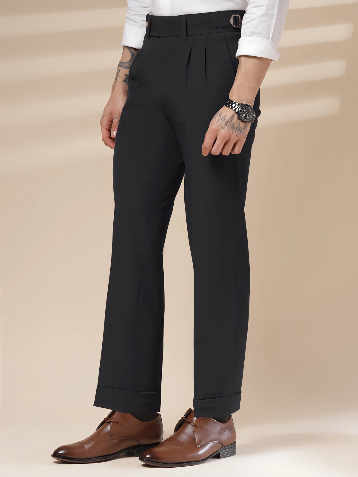 Italian Black Signature Gurkha Pants by Italian Vega