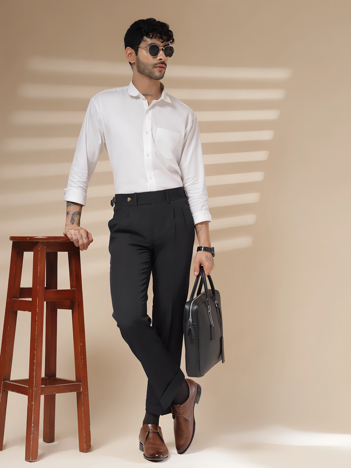Italian Black Signature Gurkha Pants by Italian Vega