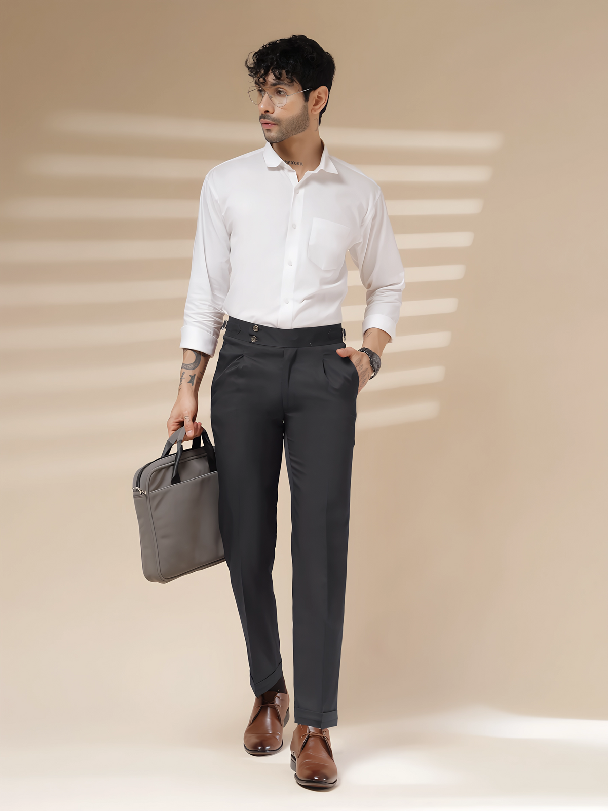 Black Signature Buttoned Gurkha Pants By ITALIAN VEGA®