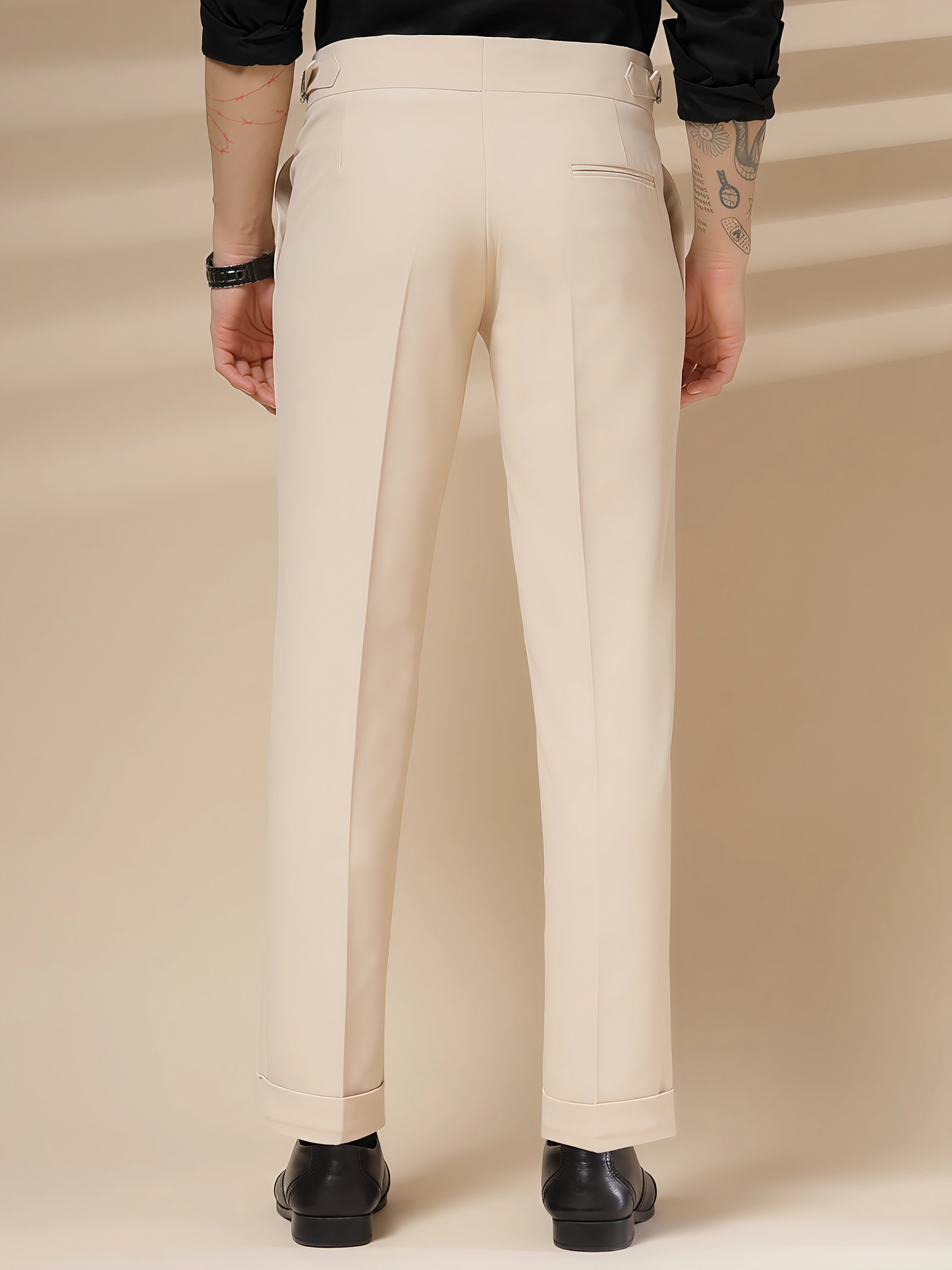 Beige Signature Buttoned Gurkha Pants by ITALIAN VEGA®