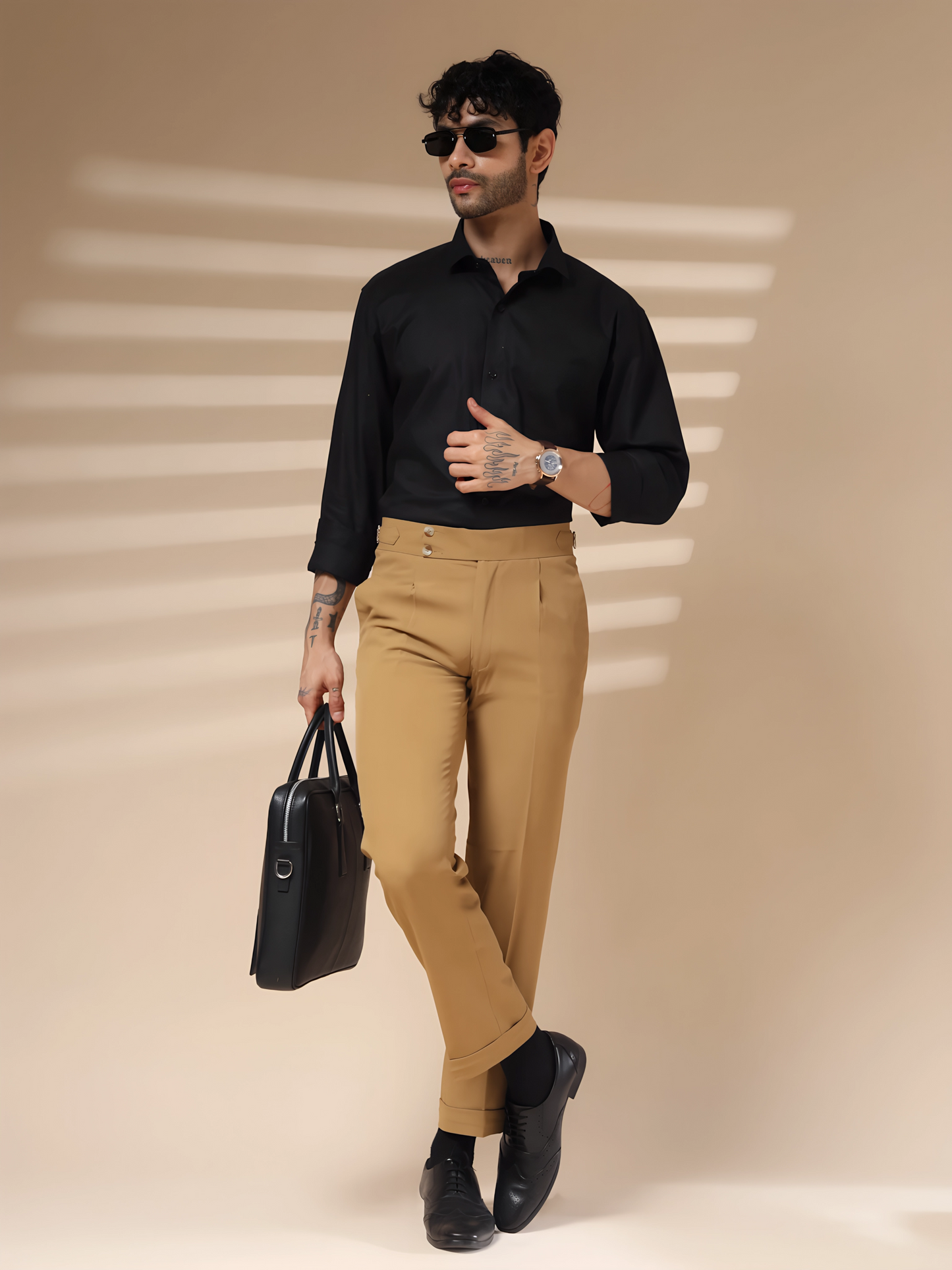 Camel Signature Buttoned Gurkha Pants by ITALIAN VEGA®
