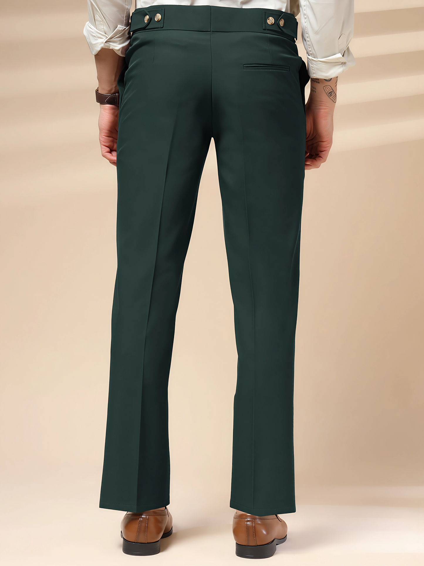Bottle Green Oxford Gurkha Trouser by ITALIAN VEGA®
