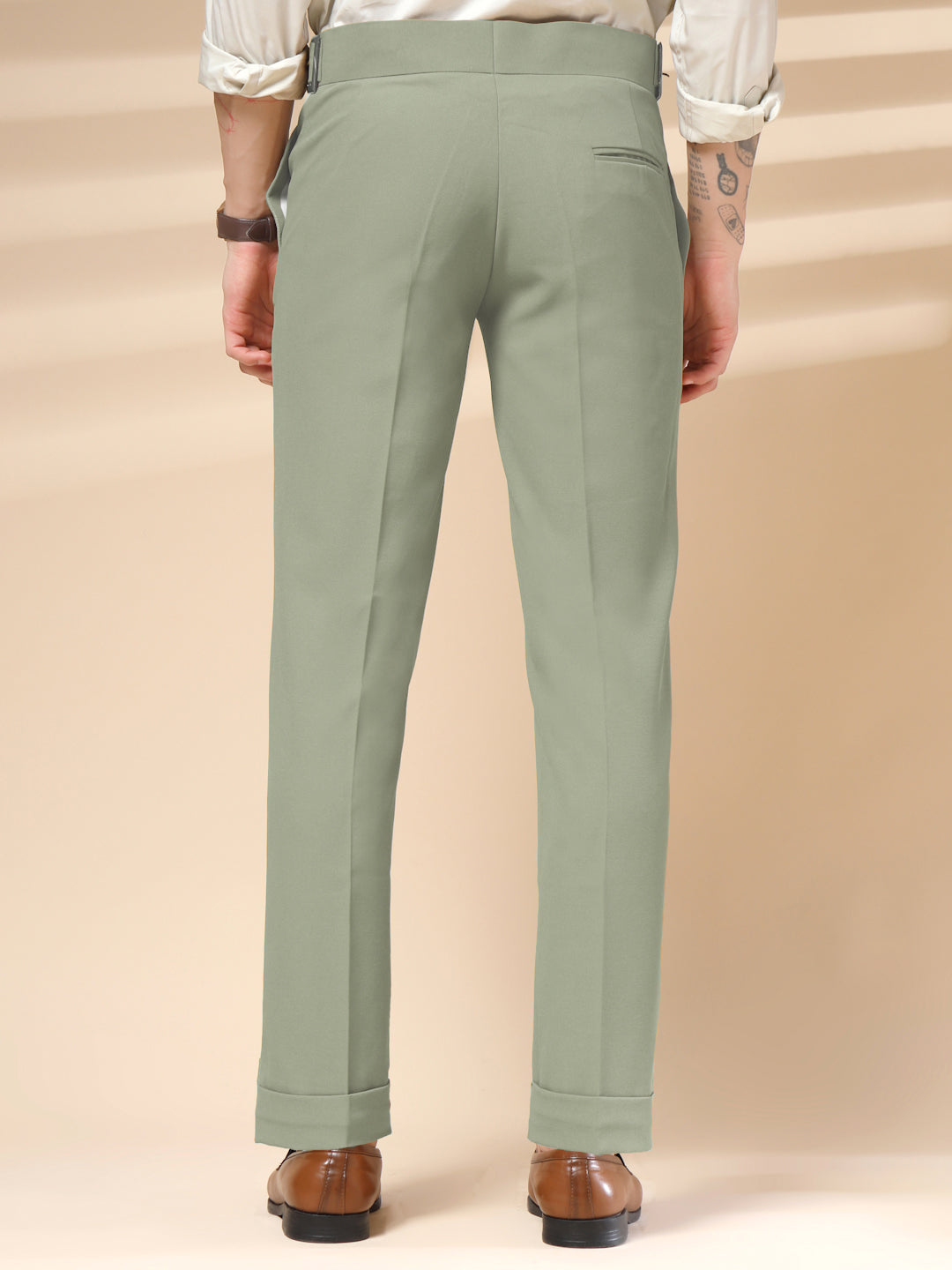 Lime Classic Buckle Gurkha Pants by ITALIAN VEGA®