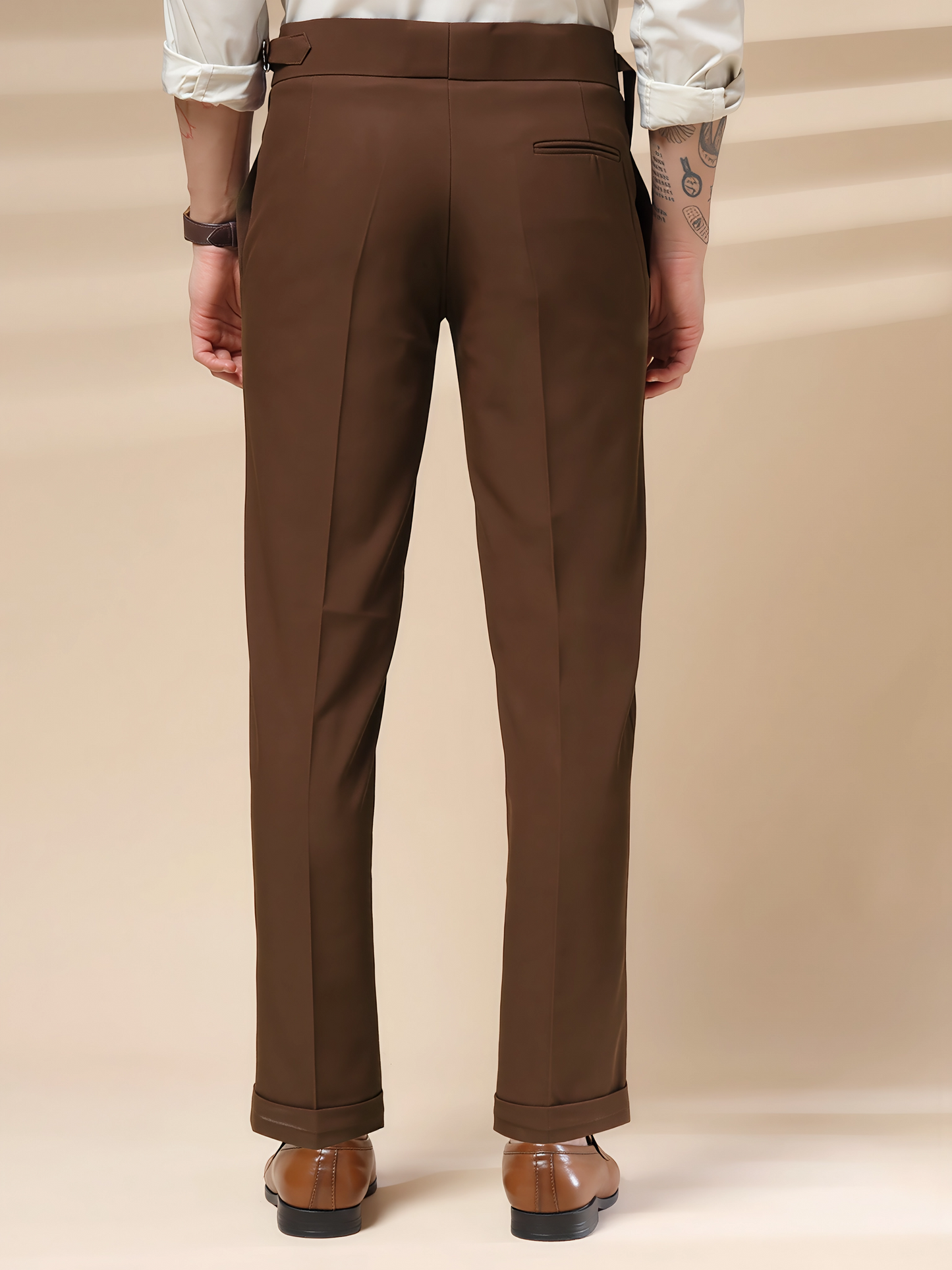 Brown Single Buckle Gurkha Pants by ITALIAN VEGA®