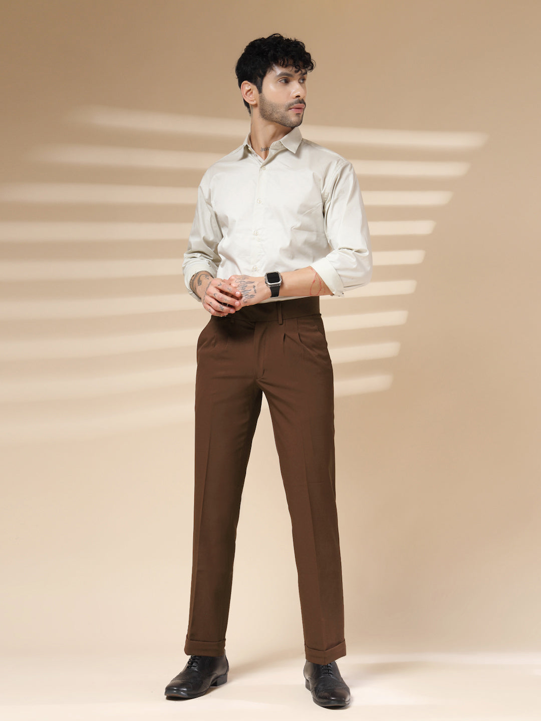Brown Double Buckle Gurkha Pants by ITALIAN VEGA®