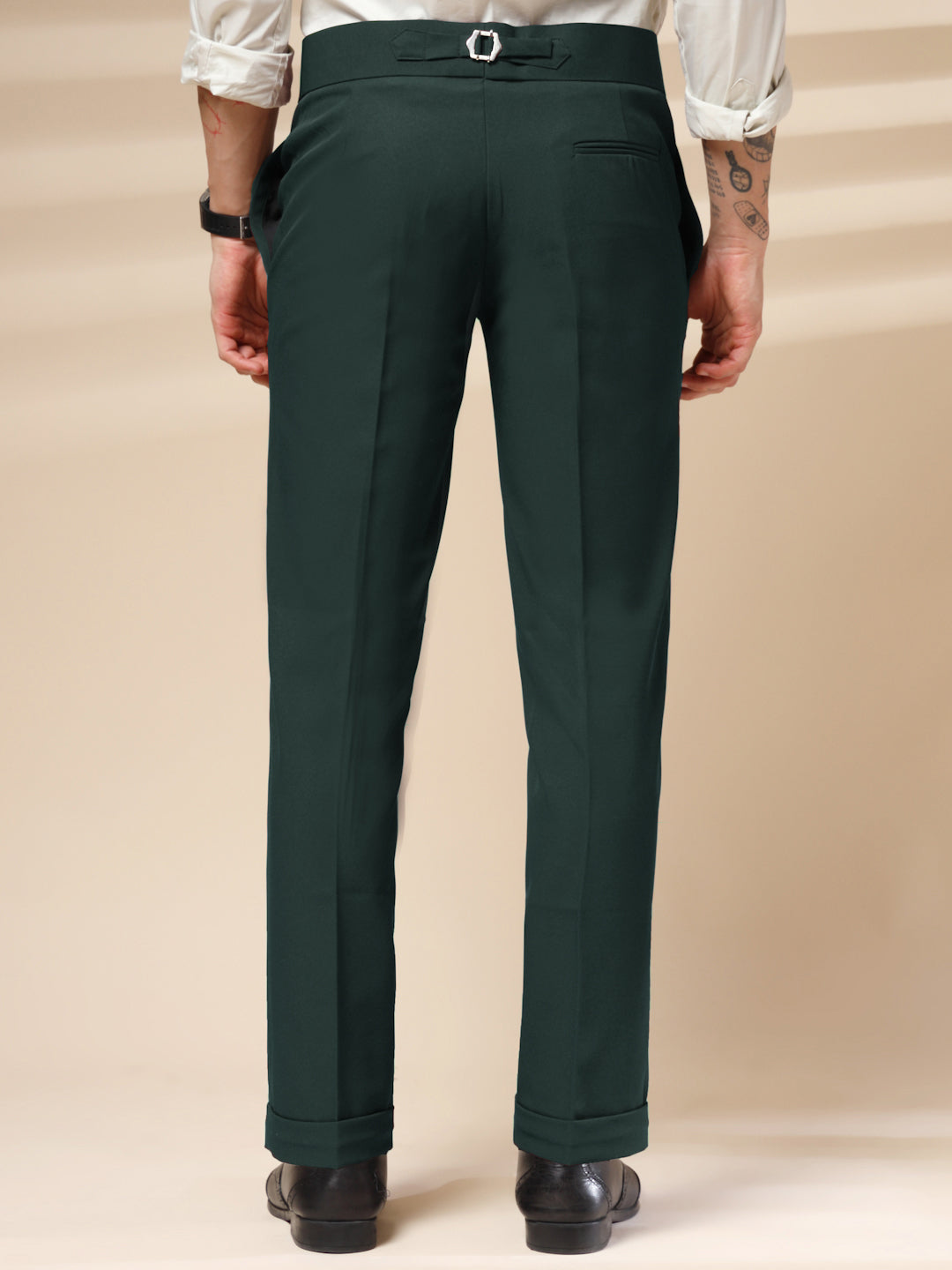 Bottle Green Double Buckle Gurkha Pants by ITALIAN VEGA®