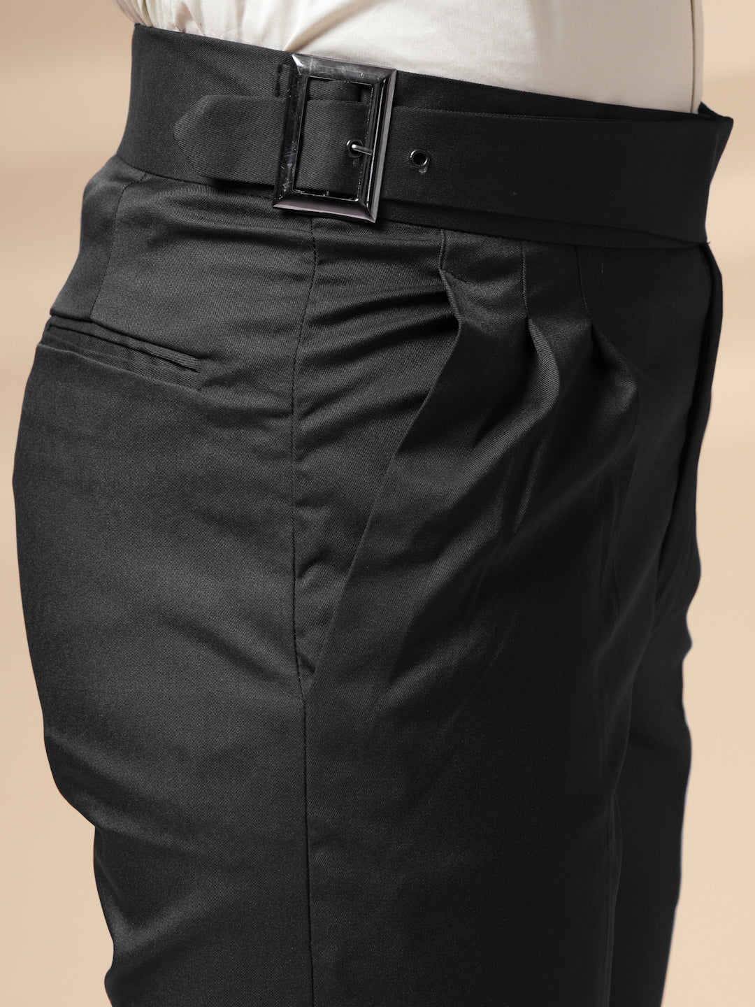 Black Classic Buckle Gurkha Pants by ITALIAN VEGA®