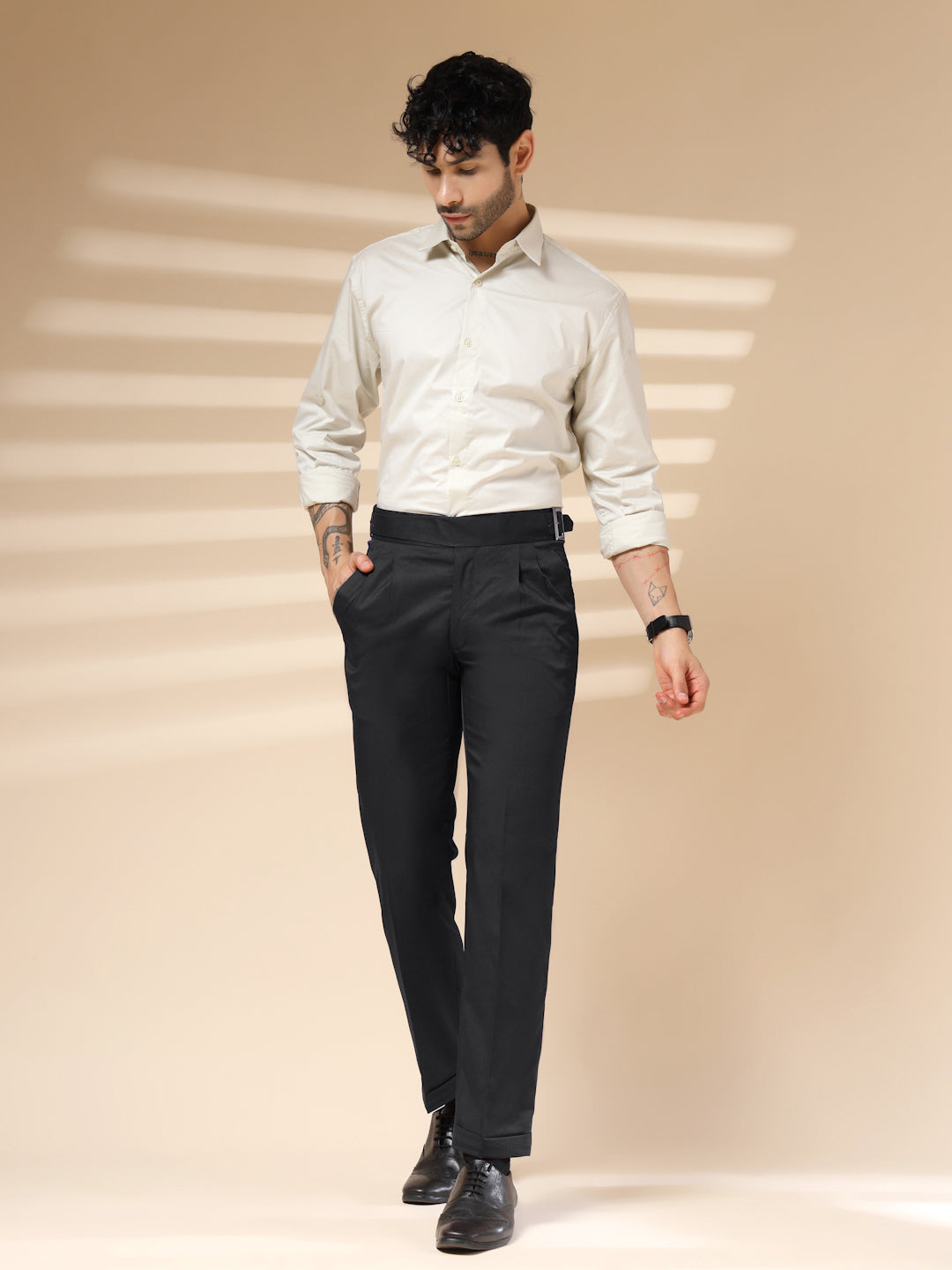 Black Classic Buckle Gurkha Pants by ITALIAN VEGA®