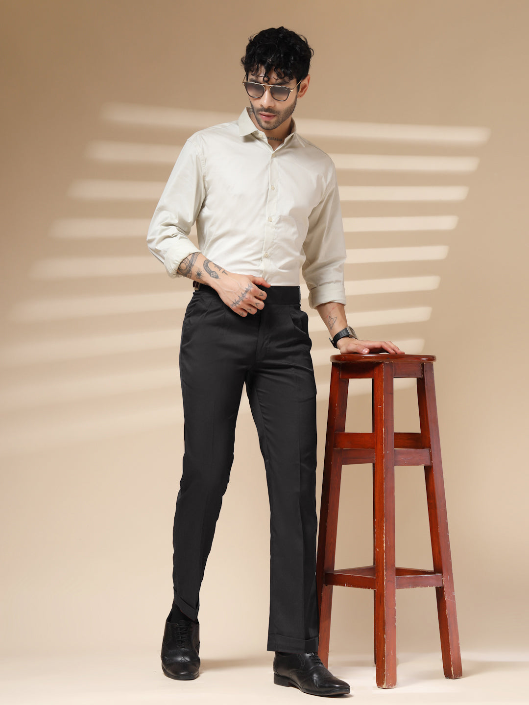 Black Classic Buckle Gurkha Pants by ITALIAN VEGA®
