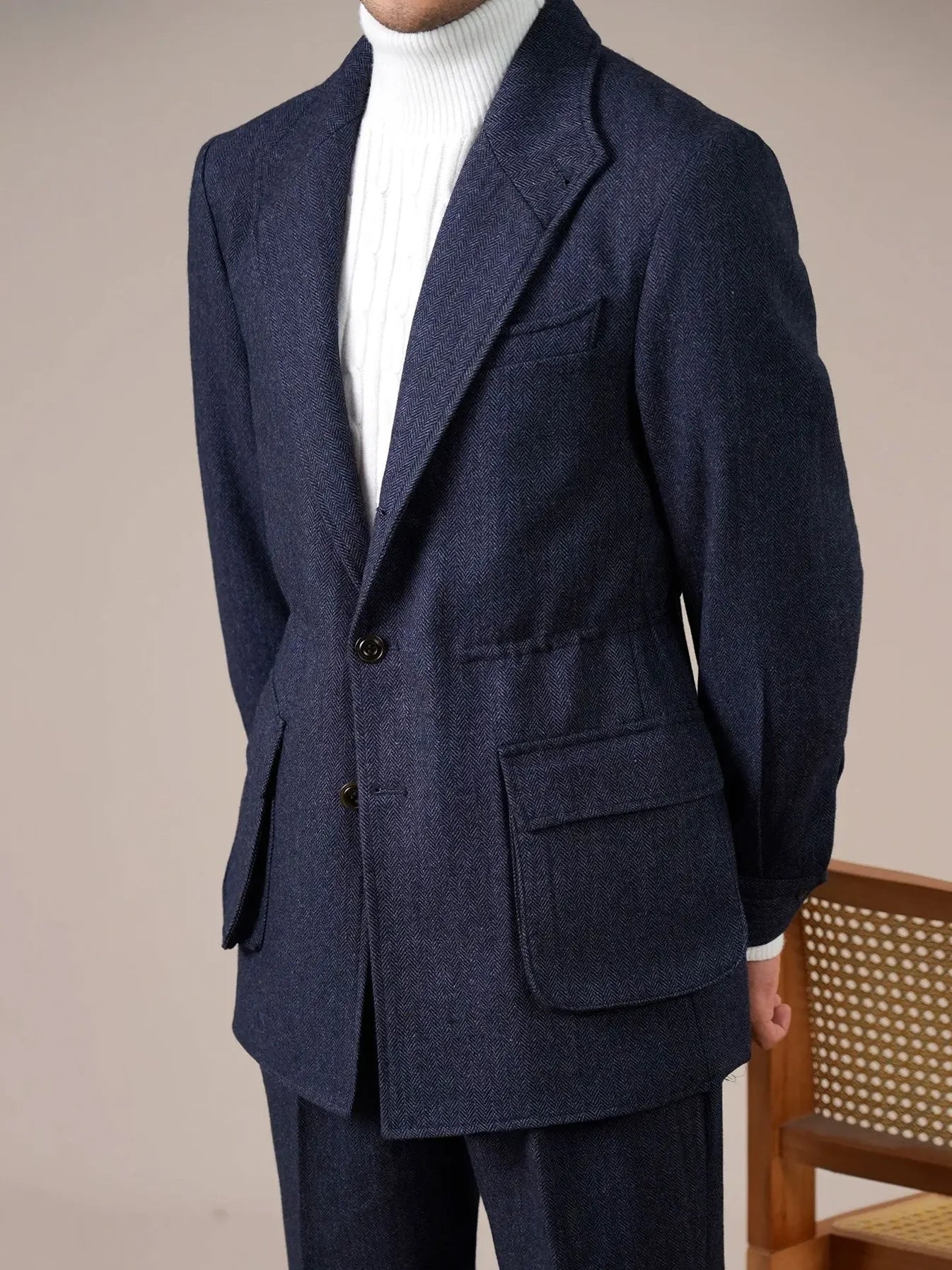 Herringbone Spanish Jacket - Slim Fit Jacket by Italian Vega