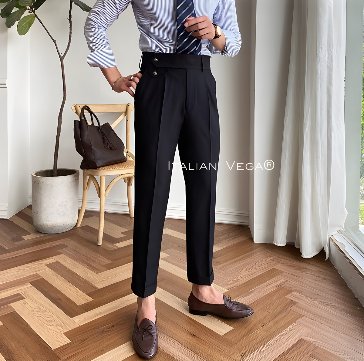 Black Signature Flap Gurkha Pants by ITALIAN VEGA®