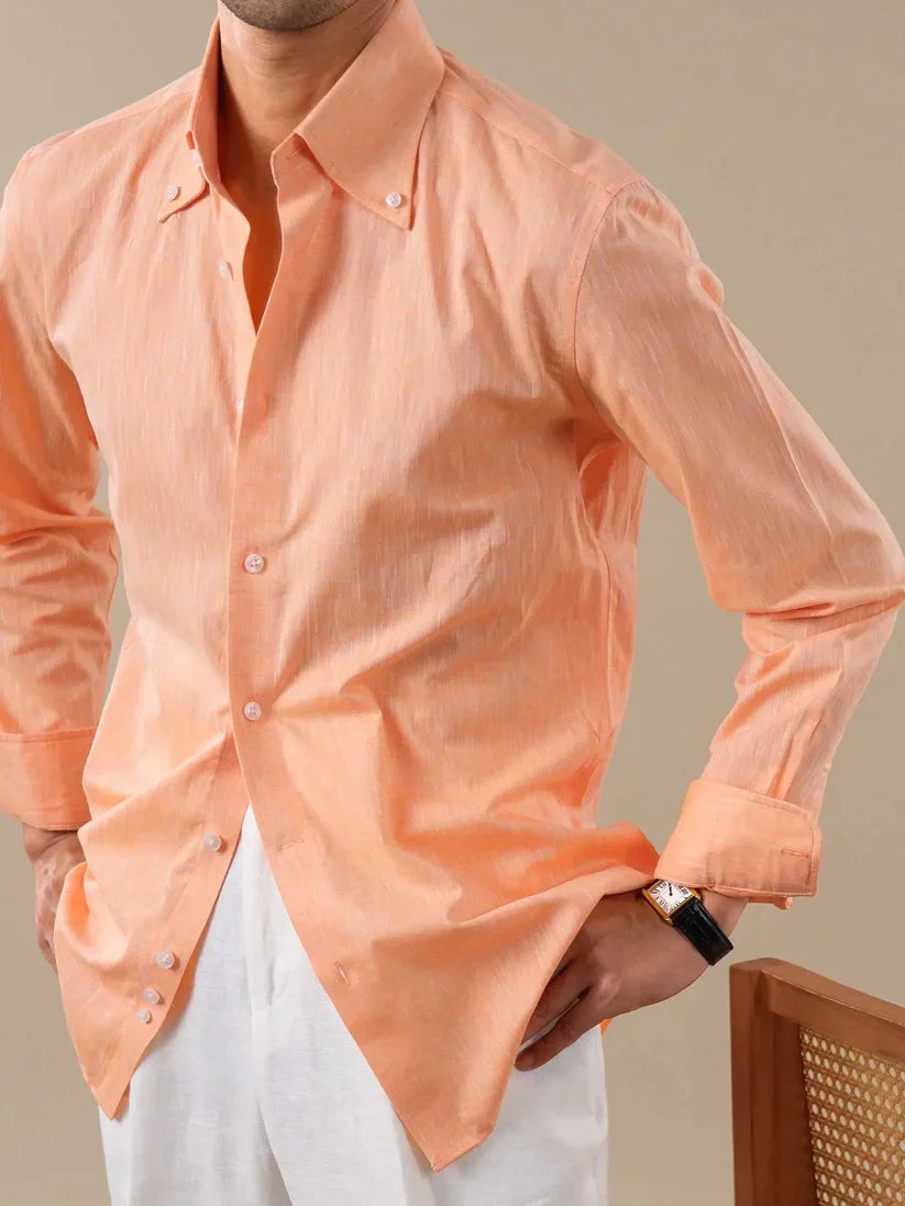 Italian Vega - Spread Button Down Collor Linen Shirt