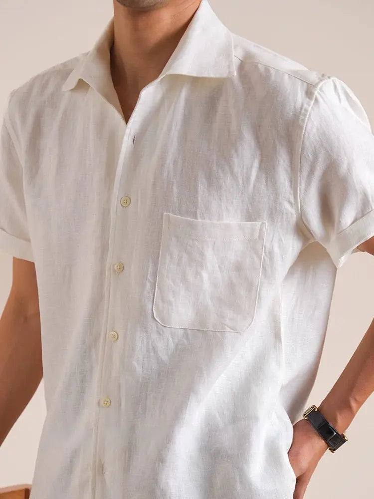 Italian Vega - Short Sleeve Linen Shirt