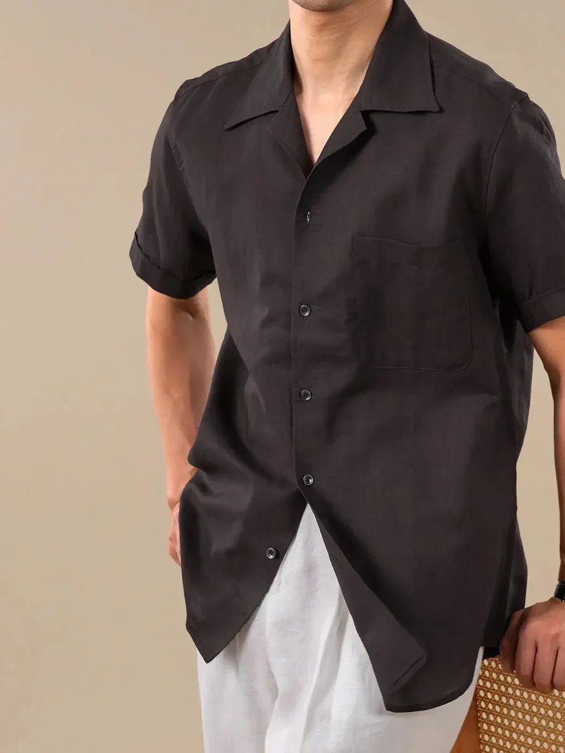 Italian Vega - Cuban Collar Short Sleeves Rivera Linen