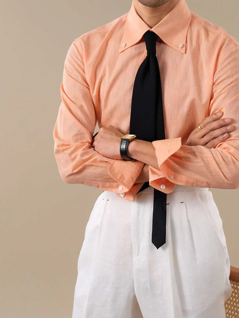 Italian Vega - Spread Button Down Collor Linen Shirt