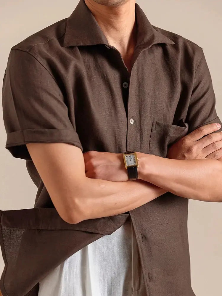 Italian Vega - Short Sleeve Linen Shirt