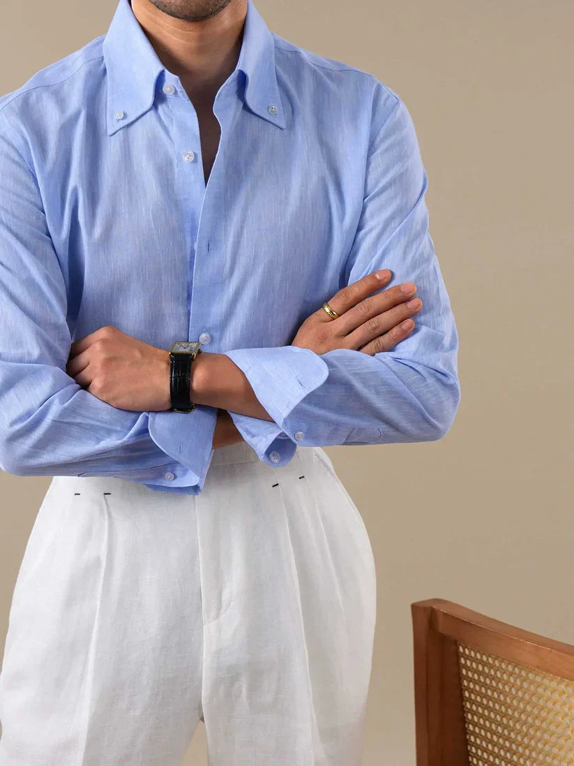 Italian Vega - Spread Button Down Collor Linen Shirt