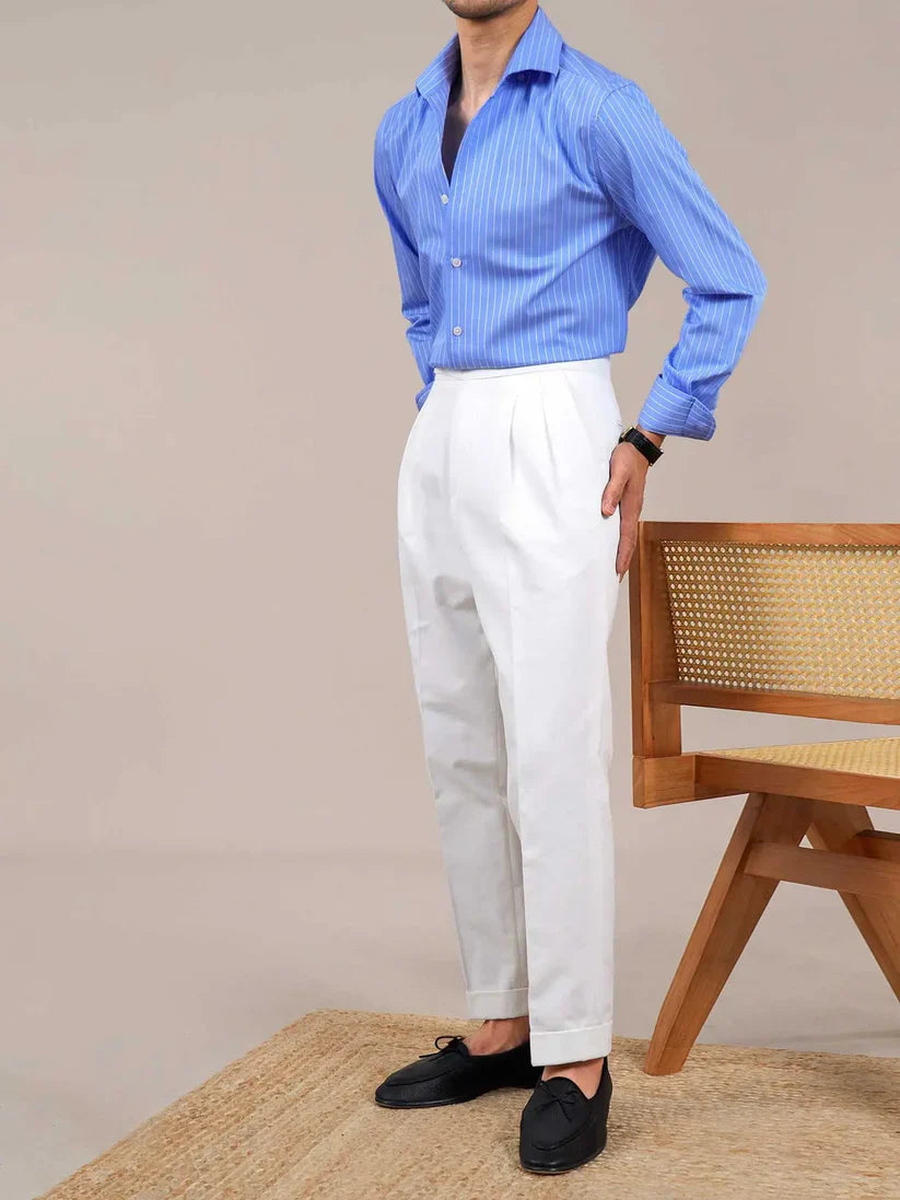 Italian Vega - Striped Cotton Shirt