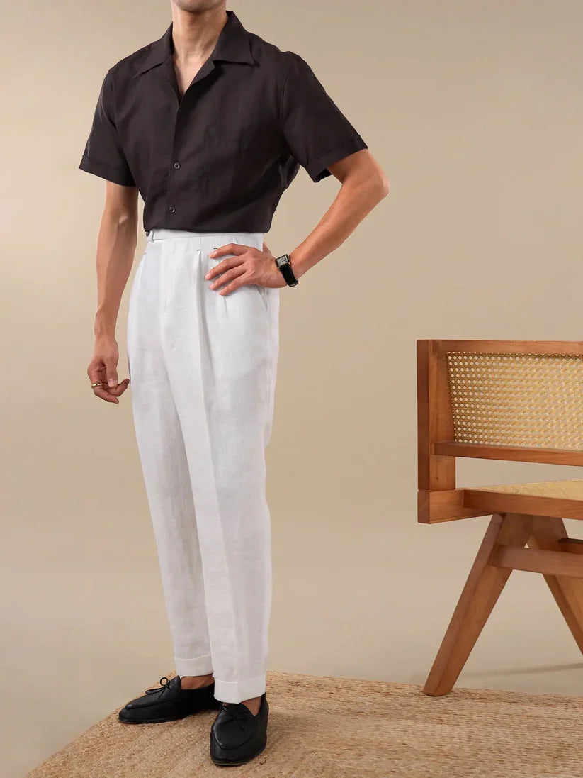Italian Vega - Cuban Collar Short Sleeves Rivera Linen