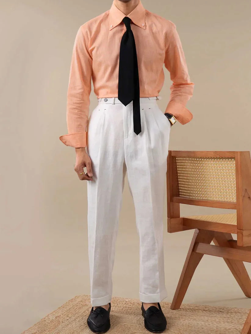 Italian Vega - Spread Button Down Collor Linen Shirt