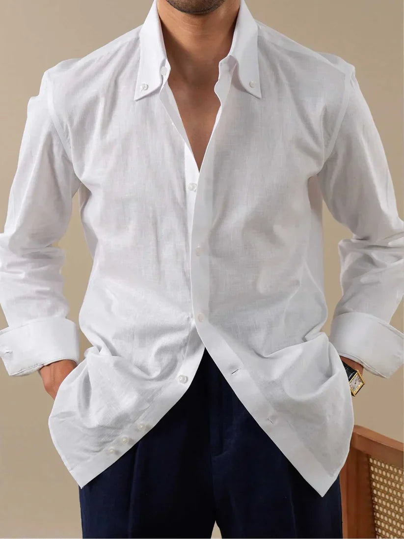 Italian Vega - Spread Button Down Collor Linen Shirt