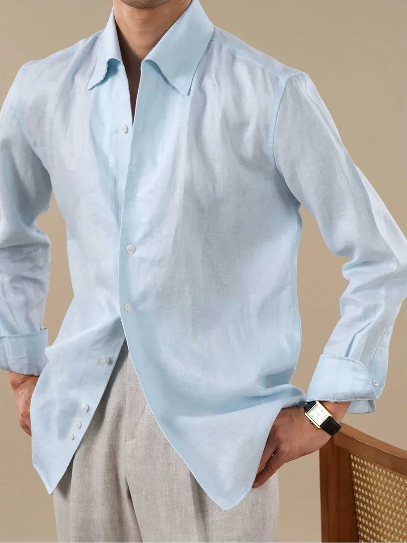 Italian Vega - Solid One Piece Collor Linen Shirt