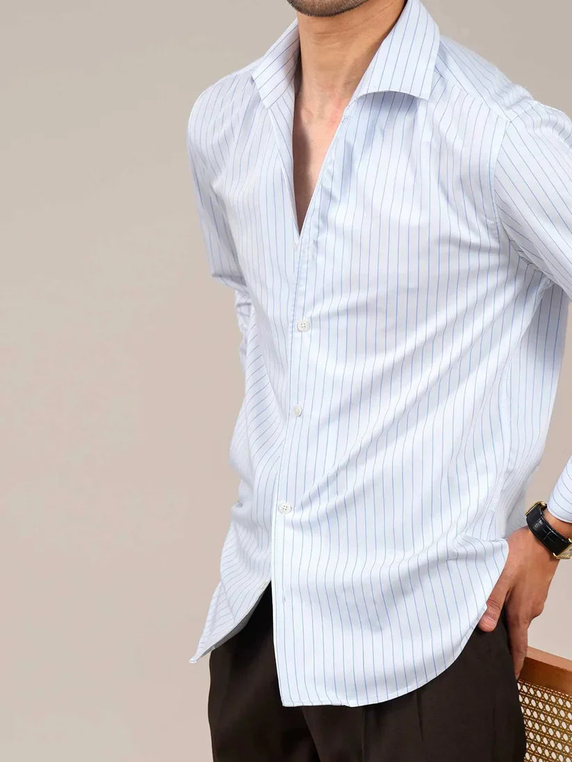 Italian Vega - Striped Cotton Shirt