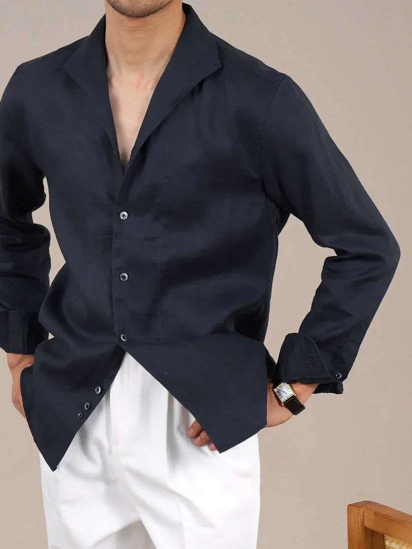 Italian Vega - Cooper Collor Linnen Shirt