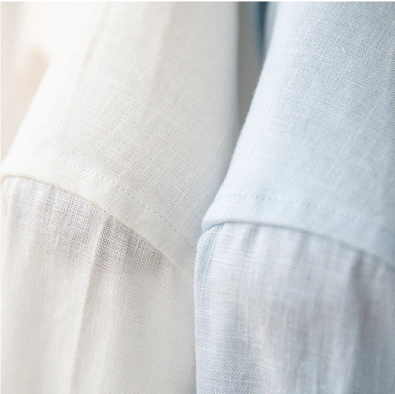 Italian Vega Spread Collar 100% Linen Shirt