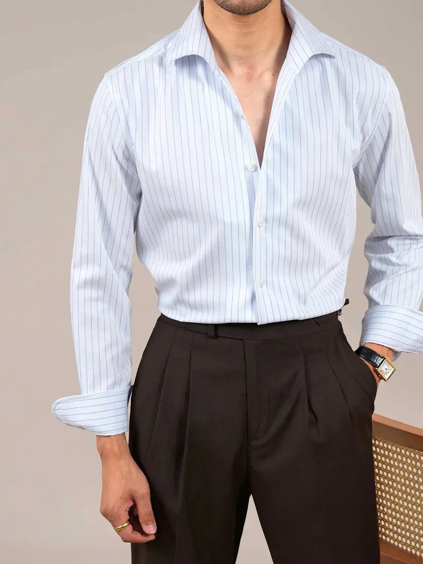 Italian Vega - Striped Cotton Shirt