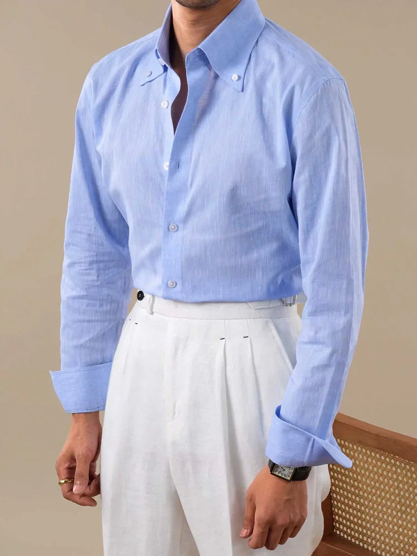 Italian Vega - Spread Button Down Collor Linen Shirt