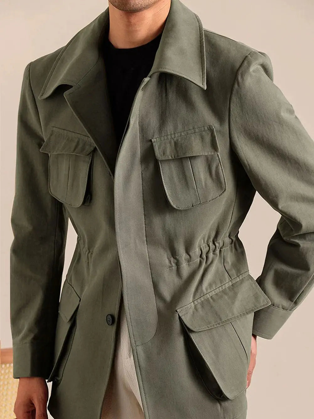 Retro Cotton Safari jacket - Slim Fit Jacket by Italian Vega