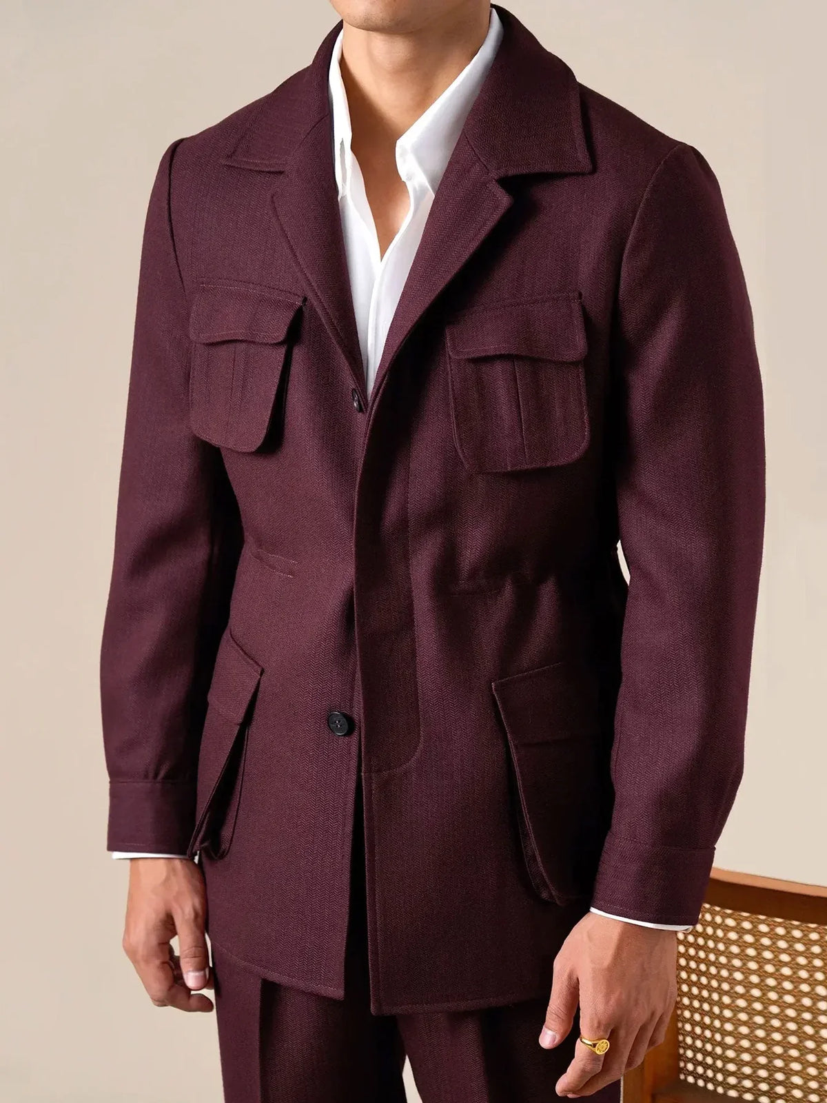 Vintage Wool Blend Hunting Jacket - Slim Fit Jacket by Italian Vega
