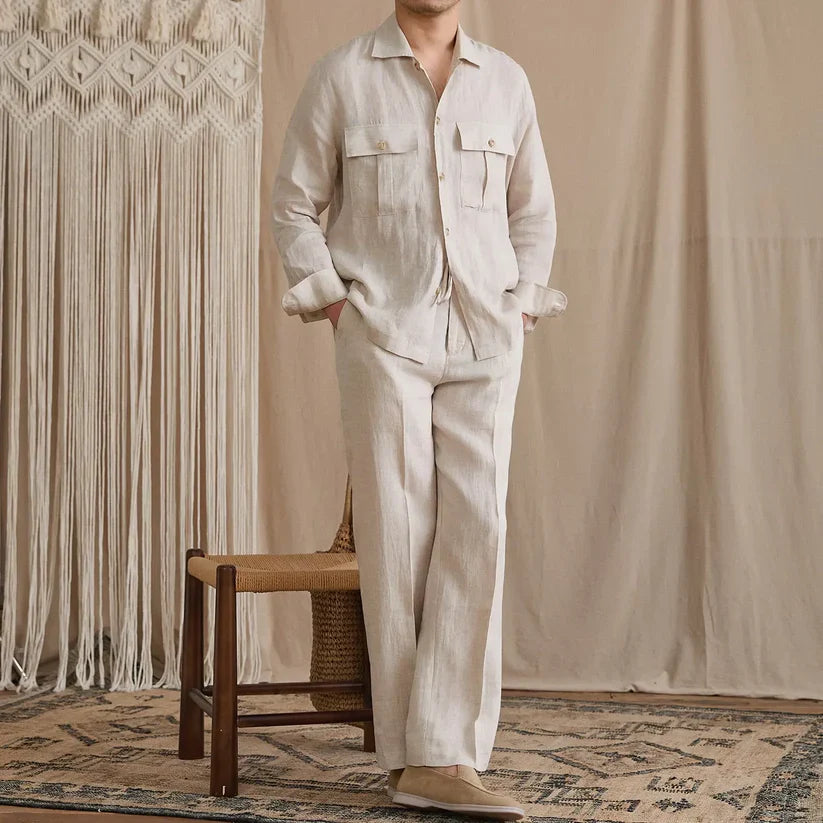 Italian Vega - Dual Pocket Rivera Linen Shirt
