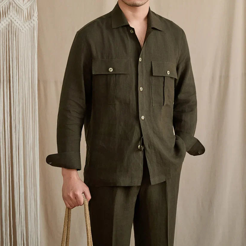 Italian Vega - Dual Pocket Rivera Linen Shirt