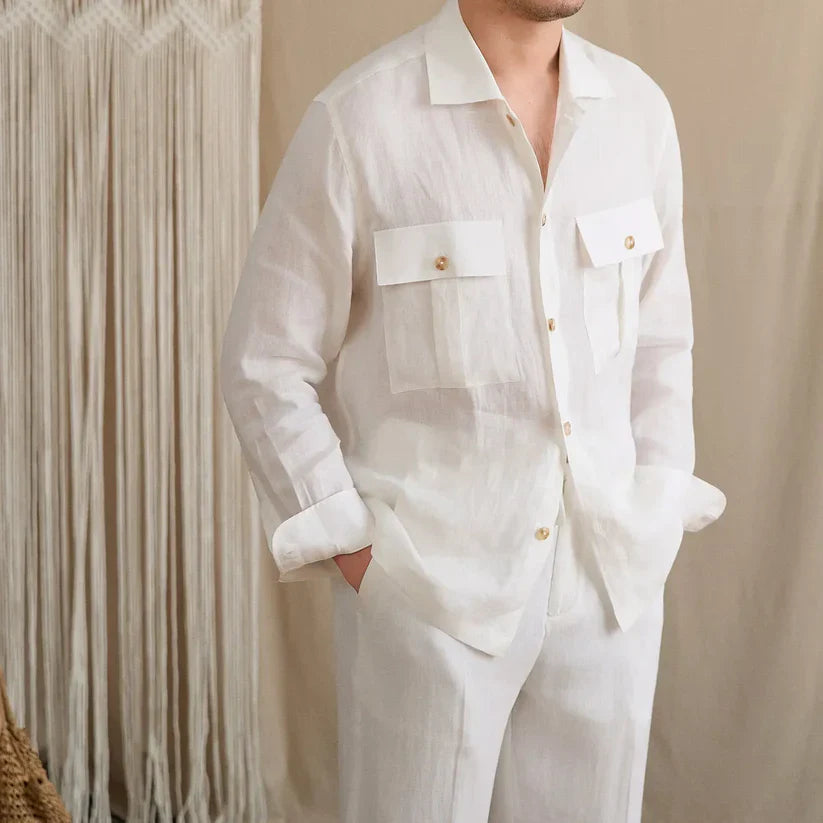 Italian Vega - Dual Pocket Rivera Linen Shirt