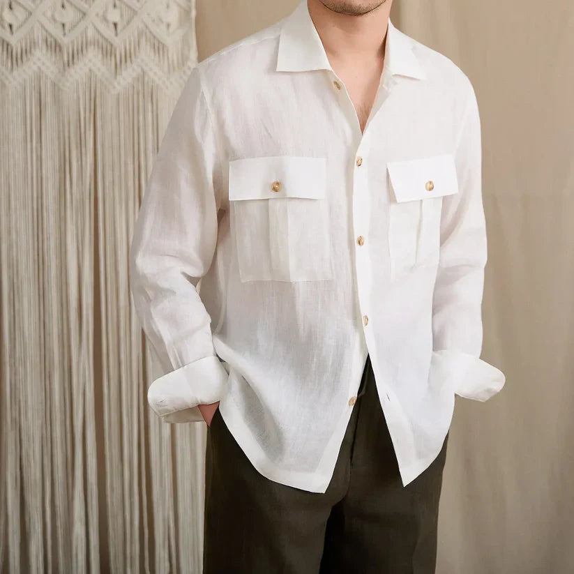 Italian Vega - Dual Pocket Rivera Linen Shirt